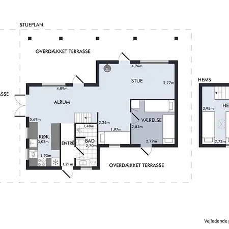 Feriehus Cosy On A Large Hilly Natural Plot With Covered Terrace And Loft Close To Helgenaes Unique Landscape, Viewpoints And The Knebel